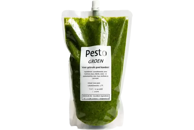 Pesto groen-naturel 1kg kist 10 stuks